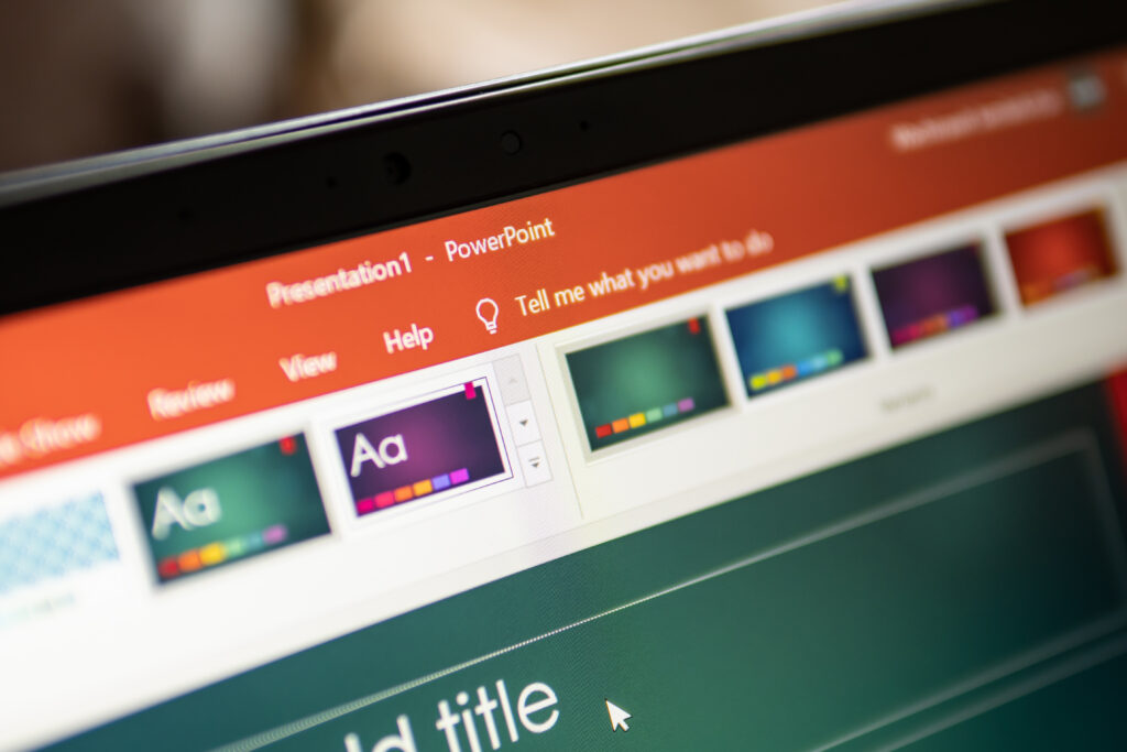 capture d'écran du logiciel PowerPoint