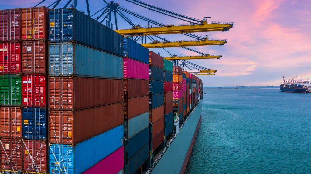 container on a ship